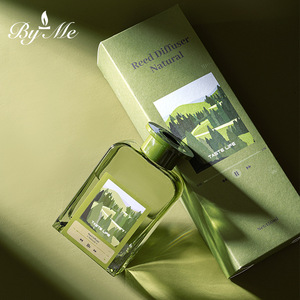 Bouteille carrée verte <span class=keywords><strong>grande</strong></span> capacité 150 ml personnalisée Bai Mi avec motif forestier, ensemble de liquide d'évaporation d'aromathérapie sans flamme, longue durée - Product Image 4