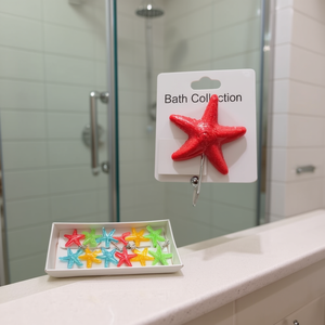 Ganci a ventosa a forma di stella marina per bagno, set da 12 pezzi, multicolore, per appendere vestaglie - Product Image 3