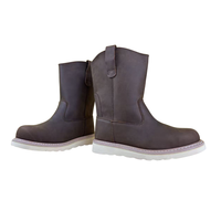 Chaussures de sécurité de haute qualité pour le travail sur le terrain pétrolier, en cuir de vache, avec couture Goodyear, embout et semelle en acier, bottes de sécurité pour hommes