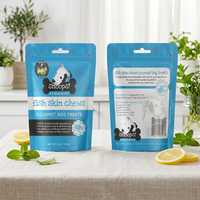 Sacs d'emballage en plastique refermables en papier kraft personnalisés avec fermeture éclair pour les friandises et la nourriture pour animaux de compagnie (chiens et chats)