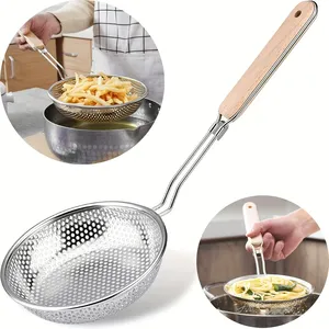 Cuillère écumoire en acier inoxydable écologique à mailles fines, lavage à la main uniquement, pour nouilles et spaghetti - Product Image 1