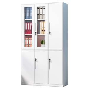 ตู้เก็บเอกสารเหล็กมีลิ้นชัก ประตูกระจกกันไฟแบบล็อคได้ สำหรับสำนักงานและบ้าน ชั้น 2 แบบผลัก-ดึง พร้อมกุญแจล็อค - Product Image 5