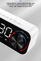 Grosir tombol Subwoofer Desktop Alarm jam LED Speaker Bass lampu malam Mini Portabel Speaker BT nirkabel