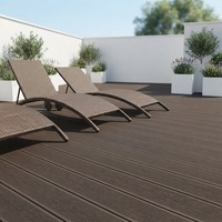 Planches de terrasse en composite bois-plastique, résistantes aux intempéries, pour aménagement de villas et de jardins