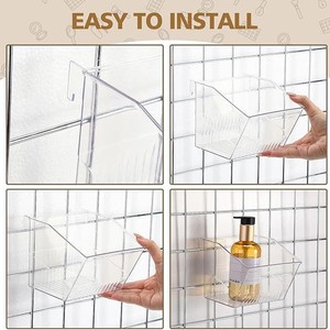 Panier <span class=keywords><strong>mural</strong></span> en acrylique transparent pour <span class=keywords><strong>rangement</strong></span> et présentation murale - Product Image 4