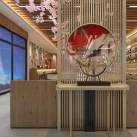 Desain 3D Restoran Gaya Jepang dan Tata Letak Peralatan Katering Komersial dengan Desain Ruang Makan
