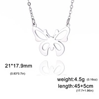 Collier pendentif papillon ajouré en acier inoxydable doré pour femme, chaîne de clavicule tendance, cadeau idéal pour le quotidien