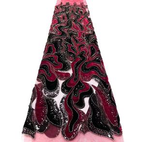 144 2026 Tissu de <span class=keywords><strong>dentelle</strong></span> française nigériane, artisanal, haute qualité, vente en gros, <span class=keywords><strong>dentelle</strong></span> pour femmes, <span class=keywords><strong>dentelle</strong></span> supérieure à sequins et strass - Product Image 4