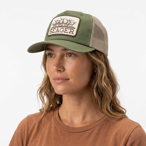 หมวกแก๊ป Seager Trucker สีเขียว ตาข่ายด้านหลัง ปักโลโก้ สไตล์ลำลอง สำหรับกิจกรรมกลางแจ้ง ผ้าแคนวาส ปรับขนาดได้ ทรง 5 แฉก - Product Image 3