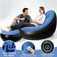 Canapé Gonflable Portable, Fauteuil Gonflable, Lit Gonflable d'Extérieur avec Repose-Pieds