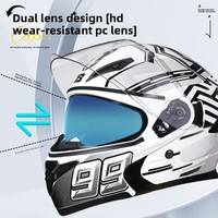 Casque de moto rabattable YEBAO modèle 988, double visière, libération rapide, visière ABS, design demi-visage, taille unique, certifié 3C/DOT