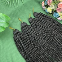 Cheveux humains vierges vietnamiens de qualité 12A, non traités, cuticules alignées, bouclés crépus # Extensions de cheveux au crochet 1B