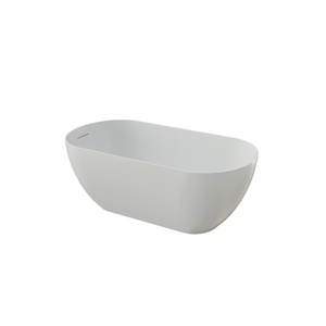 Baignoire en résine de 1300 mm avec surface solide, autoportante, pour la vente en gros OEM/ODM, baignoire de trempage blanche mate pour salle de bain - Product Image 5