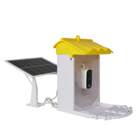 Station d'observation des oiseaux en plein air Caméra IA Alimentée par énergie solaire Mangeoire à oiseaux étanche Appareil d'observation des oiseaux