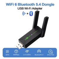 Adaptateur USB WiFi 6 avec BT 5.4, 2.4+5G, 900 Mbps, carte réseau sans fil pour PC portable, pilote gratuit, adaptateur WIFI AX900