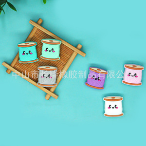Silicone Baby Teething <b>Beads</b> Cartoon <b>Thread</b> Spool Shape Soft Toy For 0 24 Months Unisex - Product Image 3