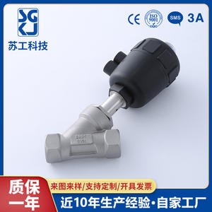 Vanne pneumatique filetée en acier inoxydable haute température, type Y, à siège angulaire à filetage interne pour vapeur, optimisée pour - Product Image 2