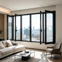 Ventanas Abatibles con Doble Acristalamiento y Marco de Aluminio Insonorizadas, Estándar Australiano AS2047, con Mosquitera para Villa