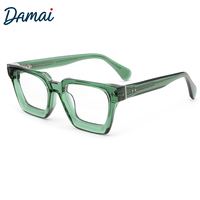 Bingkai Kacamata Optik Asetat F3302 Persegi Vintage dengan Hiasan Bintang, Bingkai Kacamata Grosir, Acetato Monturas Opticas