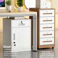 Armoire de classement mobile en acier sous bureau avec serrure, trois tiroirs, unité de rangement de bureau moderne et basse pour espace de travail à domicile, fabriquée en Chine
