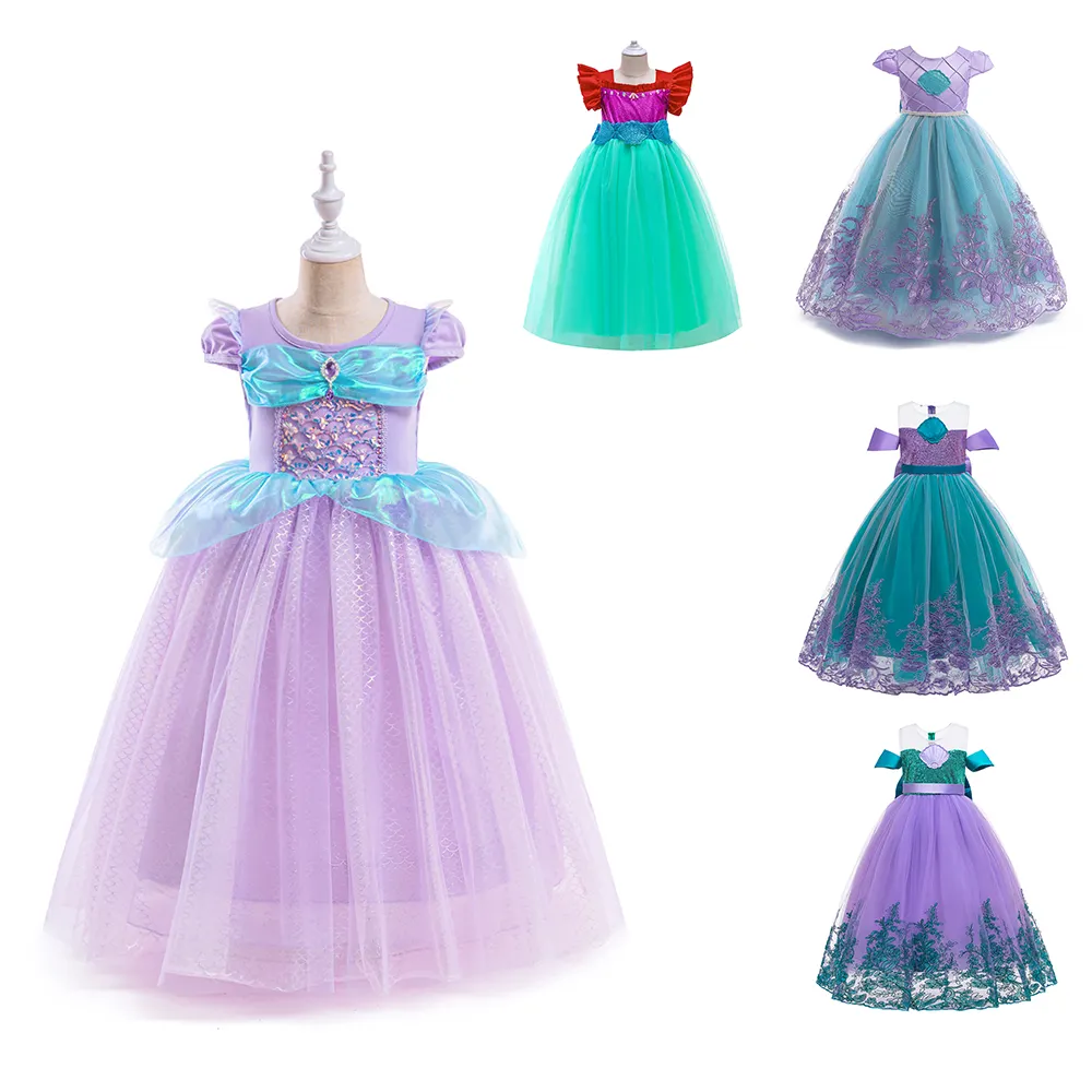 MQATZ Robe de princesse sirène pour filles Robe de bal élégante pour petites filles à la mode Robe de princesse pour enfant femme