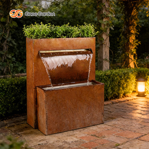 Sculpture de jardin en acier Corten avec fonction aquatique - Product Image 4