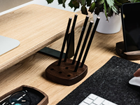 Porte-stylos en bois minimaliste, organisateur de bureau en bois massif pour la décoration de la maison et du bureau, porte-crayons en noyer et chêne, accessoires de bureau, cadeau