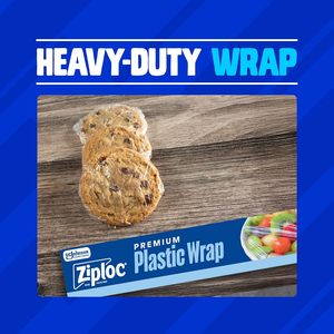 Ziploc Premium <b>Plastic</b> <b>Wrap</b> 100 Sq Ft Food Storage Freshness Preservation Kitchen Use - Product Image 2