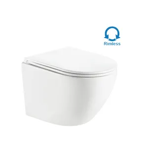 Wastafel kamar mandi Modern Eropa gantungan dinding Wc wastafel keramik perangkap S perlengkapan sanitasi mangkuk toilet