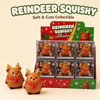 Lot de 6 jouets squishy géants rennes de Noël, remplis de farine, anti-stress, ASMR, pour une sensation de satisfaction étrange, vente en gros, OEM