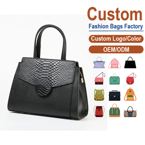 Genuine <b>Leather</b> Dual-Texture Satchel, OEM/ODM Custom, Women's Elegant Crossbody Purse - Product Image 1