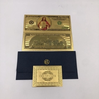 Billet de banque en plastique représentant Jésus, 1 million de dollars, feuille d'or 24 carats