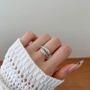 Dylam Statement Trendy Design Fashion Jewelry 925 Sterling <b>Silver</b> Eternity Band 5A Zirconia Snake Shape Open <b>Adjustable</b> <b>Rings</b> - Product Image 3