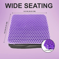 Coussin de siège ergonomique en gel violet de qualité supérieure 8610 avec base antidérapante pour une assise prolongée, coussin de siège en gel nid d'abeille