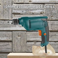 Perceuse à percussion à vitesse variable 10 mm 450 W de bonne qualité et à prix abordable, OEM pour le perçage du bois, de l'acier et du plastique, Masaki
