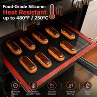 Tapis de cuisson en silicone perforé pour plaque de cuisson demi-format, antiadhésif, réutilisable, respirant, résistant à la chaleur, compatible lave-vaisselle, lot