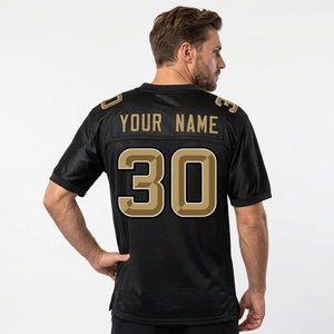 เสื้อฟุตบอลอเมริกัน Hengyi คอวี แขนสั้น 18 ระบายอากาศได้ดี ทรงพอดีตัว โพลีเอสเตอร์ สีขาวดำ พิมพ์ลายแบบ Sublimation - Product Image 3
