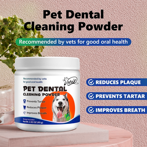 प्रोबायोटिक डॉग डेंटल पाउडर 80 ग्राम टार्टर-ऑफ पूरक दांतों की सफाई और सांस ताजा मछली स्वास्थ्य देखभाल अनुप्रयोग - Product Image 3