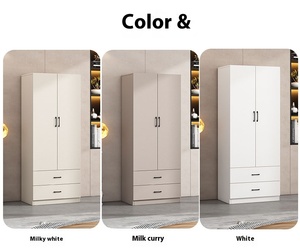 <span class=keywords><strong>Armoire</strong></span> de rangement en bois massif de style moderne pour petits appartements pour chambres d'enfants Assemblage simple requis - Product Image 4