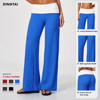 Pantalon de course Dingtai pour femme, extensible quatre directions, coupe large, brossé, taille haute, effet ventre plat, rehaussement des fesses, color block, séchage rapide