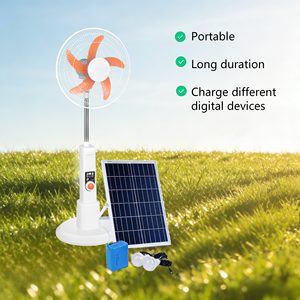 Ventilador Oscilante LED de Plástico HONGAR de 16 Pulgadas, Alimentación Solar/USB/Batería, Altura Ajustable, Motor sin Escobillas, Clase de Eficiencia Energética Alta - Product Image 5