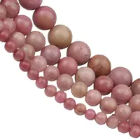 4/6/8/10/12mm Natural Gemstone Rhodonite Round Loose Stone Beads for Jewelry Making