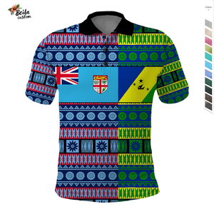 Logo personnalisé Fidji <span class=keywords><strong>Bati</strong></span> Advanced Tissu Polo Drapeau Panthères Vintage Super Rugby T-shirt - Product Image 1