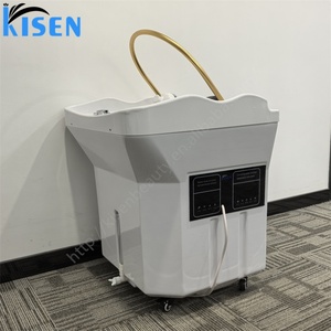 Bac à shampoing japonais Kisen pour soins capillaires avec machine à vapeur, portable, mobile, à circulation d'eau et chauffé pour salon de beauté - Product Image 2