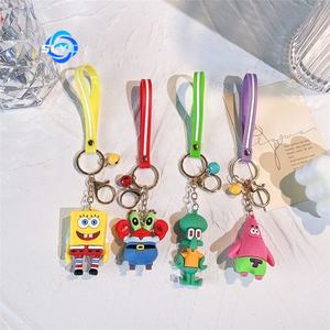 10 tipi <span class=keywords><strong>di</strong></span> regali <span class=keywords><strong>di</strong></span> decorazione Anime figura Souvenir 3d SpongeBobed personaggio in Pvc in gomma portachiavi - Product Image 2