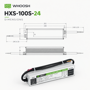แหล่งจ่ายไฟ LED กันน้ำ 100W 24V IP67, แหล่งจ่ายไฟ LED อลูมิเนียมปิดผนึกด้วยซิลิโคนสำหรับไฟส่องสว่างภายนอกและภายในอาคาร - Product Image 3