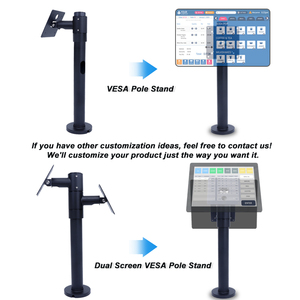<span class=keywords><strong>Support</strong></span> de <span class=keywords><strong>caisse</strong></span> enregistreuse sur pied avec réglage en hauteur, moniteur simple/double, <span class=keywords><strong>support</strong></span> de bureau VESA standard 75x75mm pour le commerce de détail - Product Image 6
