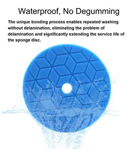 Spons pemoles mobil 5 inci 6 inci, spons penyemir cakram poliester lapisan kristal <span class=keywords><strong>velcro</strong></span> untuk mobil - Product Image 3