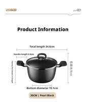 Marmite de cuisson multifonctionnelle en acier inoxydable antiadhésive avec double couvercle en verre – Compatible lave-vaisselle pour ragoûts, bouillies et plats vapeur