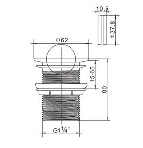 <span class=keywords><strong>Bonde</strong></span> de lavabo <span class=keywords><strong>en</strong></span> acier inoxydable argentée, pivotante, sans trop-plein - Product Image 5